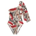 thumbnail image 2 of Gibobby Trajes de Baño Mujer Traje de baño Monokinis con cuello en V acanalado para mujer Trajes de baño fruncidos en la parte delantera Trajes de baño(Marrón,XL), 2 of 5
