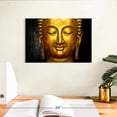 thumbnail image 3 of Elephant Stock Large Buddha Face Wall Art - Horizontal Canvas Wall Art - Living Room Wall Decor - Photography Religion And Spirituality Canvas - Black And Gray Decor - 12" x 8", 3 of 8