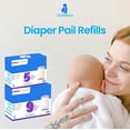 thumbnail image 2 of ECO-REFILLS Diaper Pail Refills - Fits Dekor CLASSIC Extra Thick, Powerful Odor Elimination & Powder Scent | Easy to Replace and Dispose of Diaper Bag (5), 2 of 4