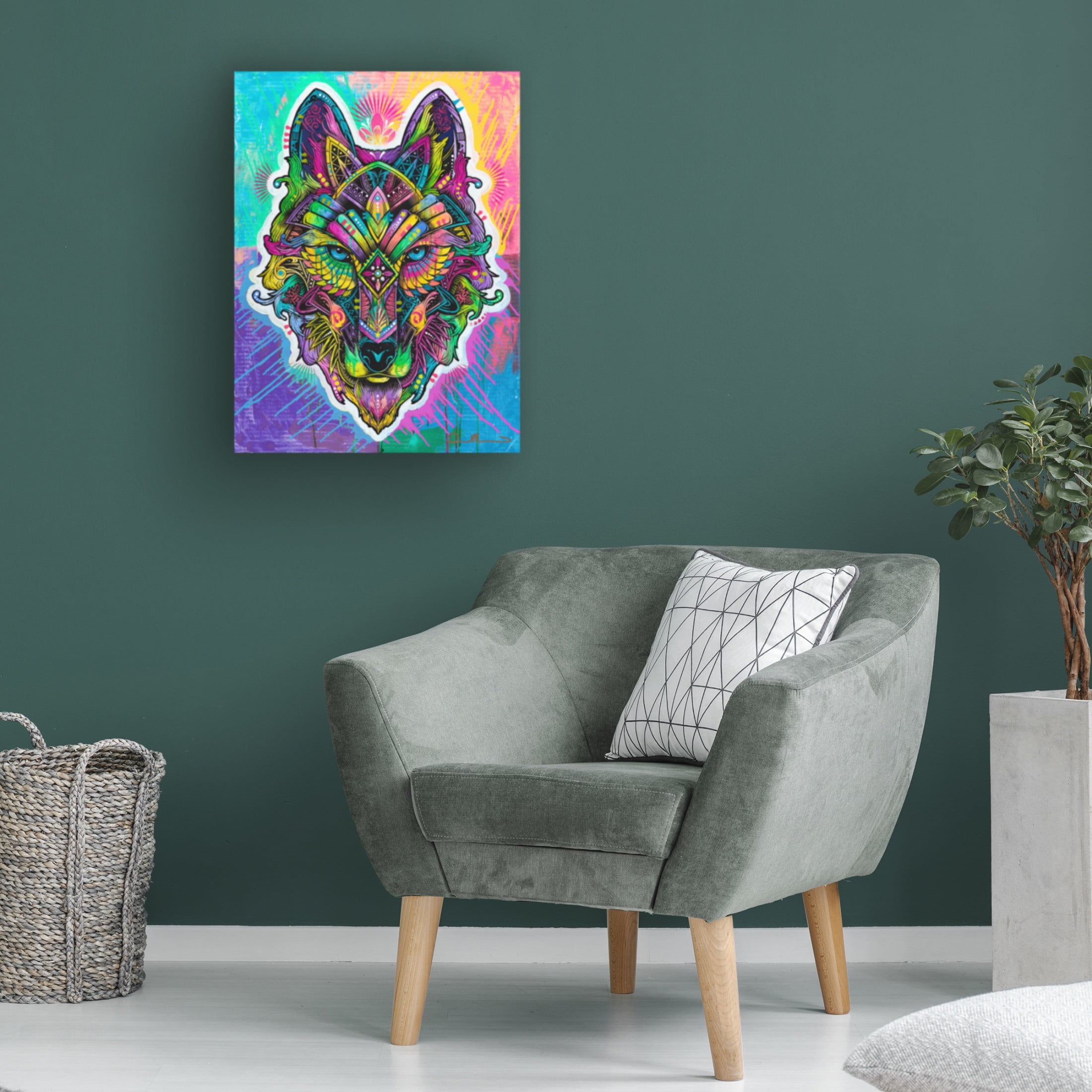 Canvas Wall Art - Dean Russo 'Wolf Shaman' Wall Art for Living Room, Bedroom, or Office Décor by Trademark Fine Art - 24 x 32 Inches