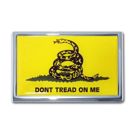 Dont Tread On Me Flag Chrome Emblem