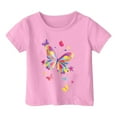 thumbnail image 4 of Drmagiyhm Girl's T-Shirts Size 10-12 Cute Floral Print Shirts Stretchy Casual Crewneck T-Shirts Beach Short Sleeve Tops, Tees & Blouses Pink 12-14 Years, 4 of 4