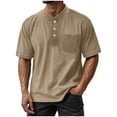 thumbnail image 2 of S-5X Big & Tall T Shirts for Men with Pocket and Button Plus Size Tees Tops Mens Pullover Solid Color Short Sleeve Crewneck Vintage Tshirts Shirt, 2 of 6