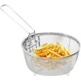 thumbnail image 6 of NOGIS Stainless Steel Deep Fry Basket, Multifunctional Foldable Drain Basket Round Wire Mesh French Chip Frying Serving Food Presentation Tableware with Folding Handles（20x20cm）, 6 of 7