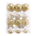 thumbnail image 2 of Adornos de bolas navideñas perfecl PVC Oro claro 24 piezas, 2 of 8