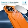 thumbnail image 2 of Case for iPhone 14 Pro 6.1" with Invisible Fold Holder Stand, MagSafe Magnetic Wireless Charging,Sliding camera casing,Shockproof Dropproof Tough Rugged Protective Case Cover,Orange,For iPhone 14 Pro, 2 of 10