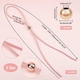 thumbnail image 4 of Flat Purse Drawstring set including PU Leather Straps Plastic Pearl Beads Pink Strap: 120~122x0.85x0.5cm Imitation Leather, 4 of 8