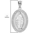 thumbnail image 2 of .925 Sterling Silver Miraculous Medal Of Blessed Virgin Mary Catholic Charm Pendant Necklace, 18", 2 of 4