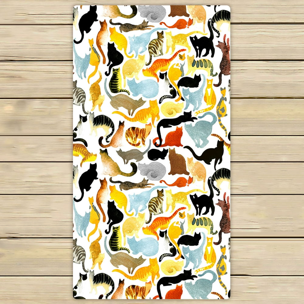 YKCG Cute Kitten Funny Animals Cat Hand Towel Beach Towels Bath Shower