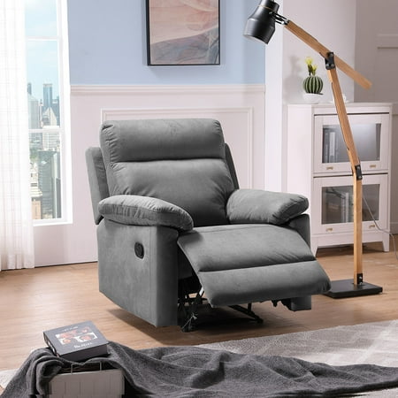 enyopro Recliner Chair, Fabric Home Theater Seating, Single Recliner Sofa with Thick Seat Cushion and Backrest, Manual Reclining Lounge Chaise for Living Room & Bedroom - 300lbs Weight Capacity, B1254