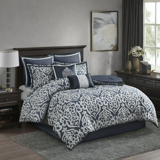 Home Essence Eliot 8 Piece Luxurious Jacquard Comforter Set Walmart