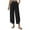 Black, variant on Dealovy Capri Pants for Women Summer Casual High Waisted Capris Straight Wide Leg Cropped Beach Trousers