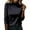Black, variant on ManxiVoo Sparkly Sequin Top for Women Turtleneck Soft Knit Pullover for Festive Evening and Party Occasions L Size Black
