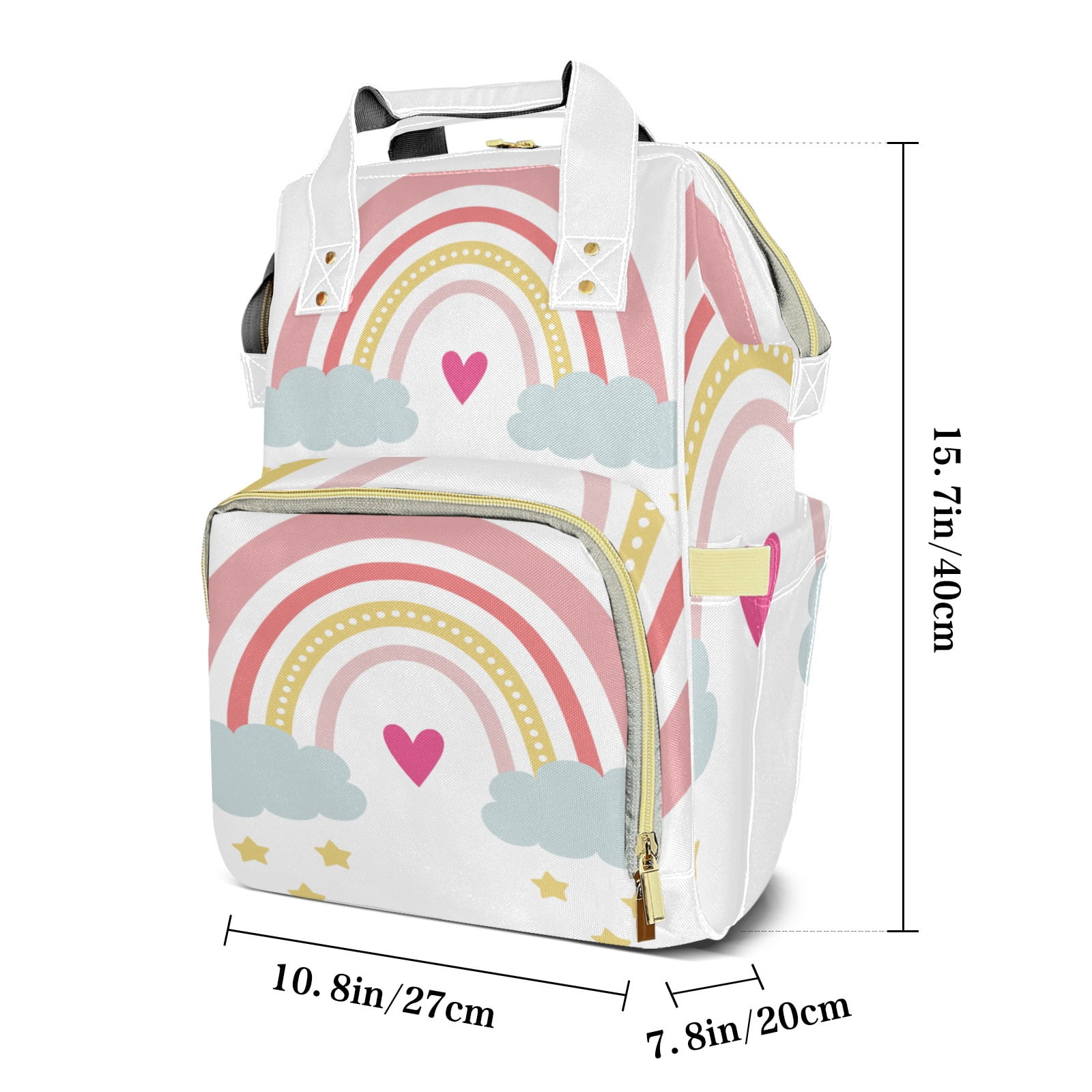 Rainbow Diaper Backpack – Large Capacity, Insulated Baby Bottle Pocket, Multifunctional Mommy Bag for Boys & Girls
