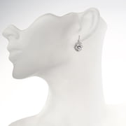 Square Halo Dancing Stone Dangle Earrings Sterling Silver W/Pure Brilliance Zirconia – Rhodium Plated