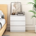 thumbnail image 2 of Nightstand with 3 Drawer, Bedside Table for Bedroom Living Room, Modern Wooden Chest Cabinet with Storage, 23''W, White, 2 of 9
