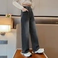 thumbnail image 3 of 2024 New High Quality Girls Jeans Vintage Denim Wide Leg Pants Kids Clothing Children Casual Solid Trousers For Teenager Clothes, 3 of 7