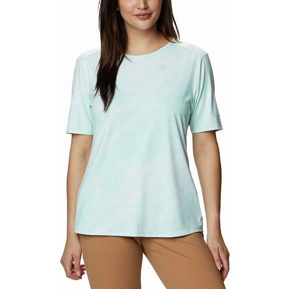 Columbia Womens Chill River Short Sleeve Mint Cay Print Sunburst Large
