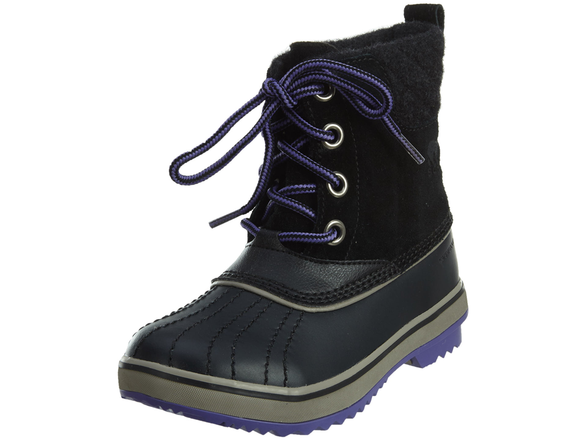 Sorel Youth Kids Slimpack Black/Kettle Waterproof snow boots NEW 