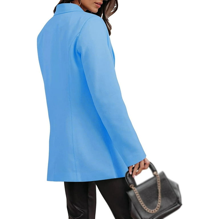 NKOOGH Womens Jackets Lightweight Womens Insulated Long Women'S Casual  Solid Long Sleeve Lapel Button Slim Work Office Fall Thin Blazer Jacket  Women'S