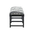 thumbnail image 5 of Feeney Upholstered Bench, Black Frame with Black and White Handwoven Geomatric Pattern Fabric, 5 of 7