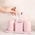 thumbnail image 5 of Mdesiwst Double Toothbrush Cups Toothpaste Holder Set with Stand Bathroom Organizer Rack, 5 of 7