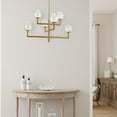 thumbnail image 3 of Dainolite Nora 6 Light Contemporary Aged Brass Luxury Lantern Chandelier, 3 of 4