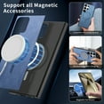 thumbnail image 4 of Allytech Magnetic Case for Samsung Galaxy S23 Ultra, Compatible with MagSafe, Premium PU Leather Slim Fit Anti-Fingerprint & Anti-Drop Protective Case Support Wireless Charging & Car Mount - Blue, 4 of 10