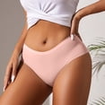 thumbnail image 2 of PEASKJP Culotte String Femme Contrôle du Ventre Nylon Doux Extensible Taille Haute, Rose m, 2 of 5