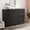 Black, variant on Fnkosi Fluted 8-Drawer Dresser,Large Wood Storage Chest Organizer with Charging Station,Waterproof Lacquered Desktop,for TV Stand/Bedroom,Walnut Color