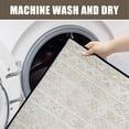 thumbnail image 5 of Boho Kitchen Mat 31"x20", Washable Non Slip Soft Plush Low Profile Kitchen Rug, Geometric Neutral Textured Sink Mat for Laundry Room, Bedroom & Office, 5 of 6