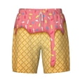 thumbnail image 4 of Lsque Mens Swim Trunks Pink Ice Cream Pattern - Bathing Suit Compression Liner - Beach Swim Shorts Swimwear - (S-3XL) - Stretch Quick Dry -X-Large, 4 of 9
