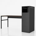 thumbnail image 5 of Adjustable L-Shaped Computer Desk with File Storage, Home Office Writing Table and File Storage Cabinet Set in Black Finish, 5 of 6