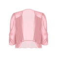 thumbnail image 4 of Kaerm Women's Open Front Shrug 3/4 Sleeve Cropped Cardigan Blazer Coat Pink 4XL, 4 of 6