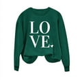 thumbnail image 3 of Womens Long Sleeve Shirts Casual Loose Fit Round Neck Pullover Tops LOVE Print Thin Fleece Fall Basic Trendy Outfits Lightweight Sweatshirt, 3 of 5