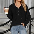 thumbnail image 5 of Womens Waffle Knit Tops Thermal Long Sleeve T Shirts for Women Slim Fitted Crew Neck Pullover Shirts Blouse, 5 of 8
