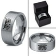 thumbnail image 4 of Tungsten Owl Wide Open Eyes Staring Band Ring 8mm Men Women Comfort Fit Gray Flat Cut Brushed Polished, 4 of 4