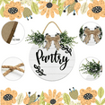 thumbnail image 6 of Eveokoki Pantry Door Sign Home Decor Round Wood Wreaths Wall Hanging Sign Farmhouse Porch Signs Front Door Decoration for Housewarming Gift All Seasons Holiday,12In, 6 of 6