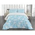thumbnail image 3 of Ambesonne Cartoon Quilted Bedspread Set 3 Pcs, AMusing Cat with Yarn, King Size, Cream Blue, 3 of 5