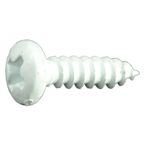 #6 x 1/2" White Steel Phillips Pan Head Sheet Metal Screws (50 pcs.)