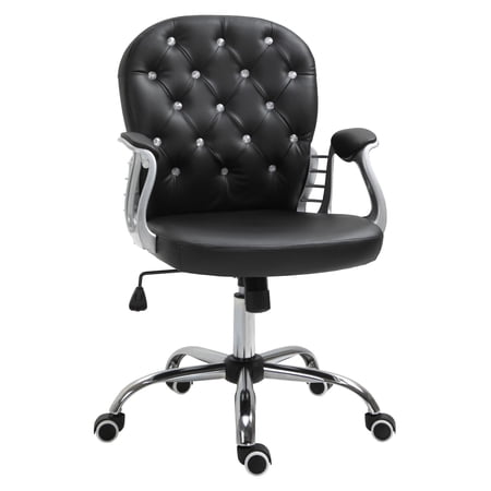 black office chair vanity tufted product