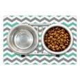 thumbnail image 1 of Chevron Pet Mat for Food and Water, Chevron Pattern Geometric Wavy Zigzag Herringbone Stripes Illustration, Non-Slip Rubber Mat for Dogs and Cats, 18" X 12", by Ambesonne, 1 of 2