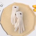 thumbnail image 3 of YAOBAMM Winter Cycling Gloves 1 Pair Winter Plush Touchscreen Gloves Thickened Windproof Cold Resistant Solid Color Five Fingers Waffle Pattern, 3 of 7