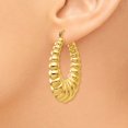 thumbnail image 3 of 14k Yellow Gold Hoop Earrings Oval, 3 of 8