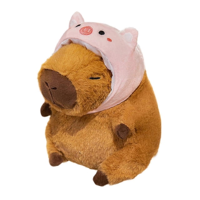 Carpincho de peluche para coche, sofá, juguete de carpincho, muñeco de animal, regalos de cumpleaños, familia, cerdo rosa y tallas S 25-26