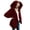 Wine, variant on Hooded Jackets for Women Long Sleeve Double-Faced Fleece Open Front Padded Coats with Pockets (Medium, Black)