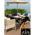 thumbnail image 4 of Outdoor Tablecloth with Umbrella Hole and Zipper, Christmas Deer Rectangle Table Cloth 60x102 Inch Waterproof Tablecloth, Winter Xmas Snowflakes Bow Tree Black Picnic Table Cover for Patio Camping, 4 of 7
