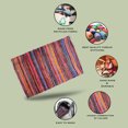 thumbnail image 2 of Aakriti Handmade Rag Rug, Chindi Rug, Multicolored, Indian Rug, Recycled Rug, Boho Style, Decorative Rug ( 5x3 ft) (Pink), 2 of 5