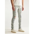 thumbnail image 3 of Embellish NYC Men's Rip & Repair Distressed Skinny Fit Stretch Denim Jeans (28, Light Blue), 3 of 5