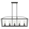 thumbnail image 4 of Golden Lighting Mercer 5-light Island Light in Matte Black and Seeded Glass, 4 of 7